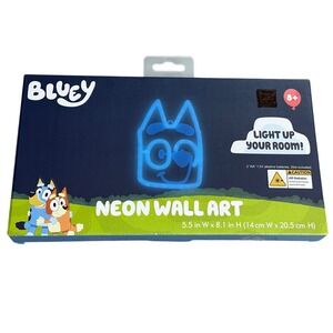 Bluey Neon Wall Art Kids LED Night Light Blue Room Decor Idea Nuova K504056